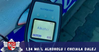 Po służbie przerwał jazdę kierującej z 1,34 mg/l